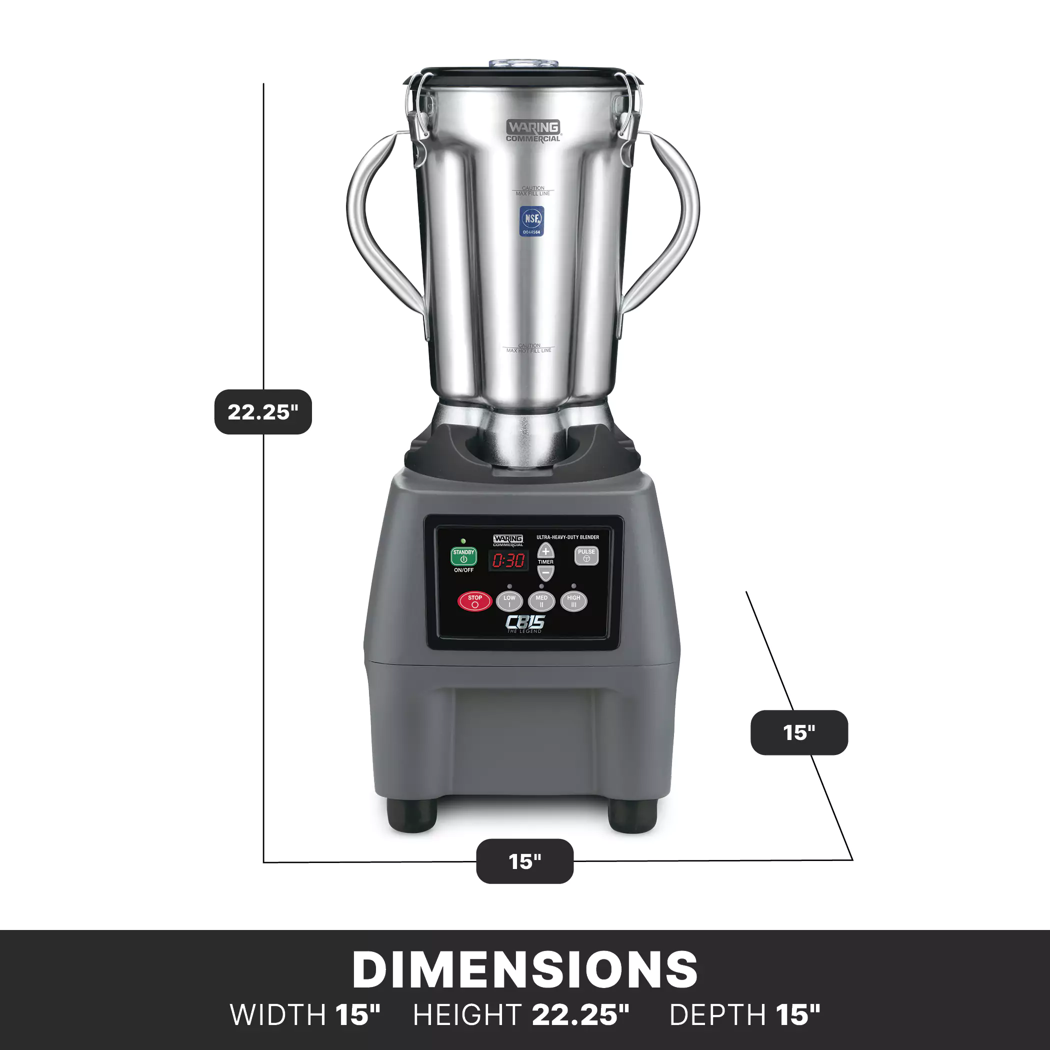 The Legend One-Gallon Food Blender with Electronic Keypad and Timer